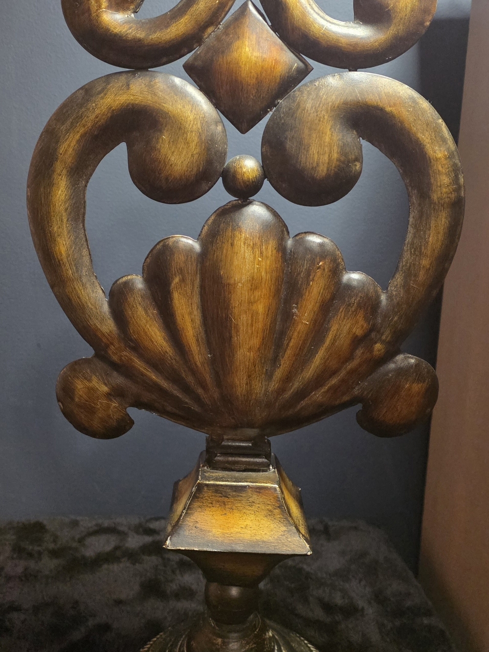 Ornate Metal Tin Finial Sculpture 21x10 Freestandin